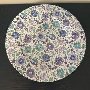 Set of 8 Shabby Chic Purple Blue & White Floral Melamine Plates 11in Fluted